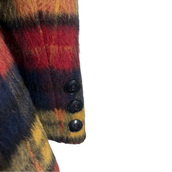 Vintage G.J. Forbes Tartan Plaid Faux Fur Blazer Jacket Size Small - Picture 11 of 12